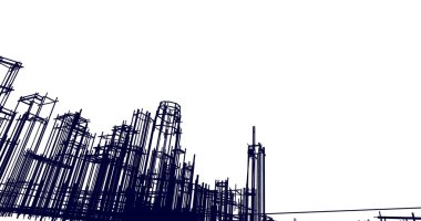 soyut mimari duvar kağıdı tasarımı, dijital konsept arkaplan