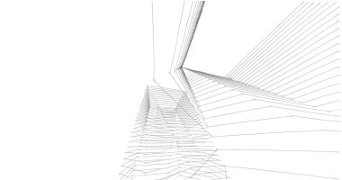 Mimari sanat konseptinde soyut çizgiler, minimum geometrik şekiller. 