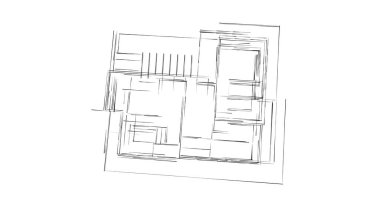 Mimari sanat konseptinde soyut çizgiler, minimum geometrik şekiller. 