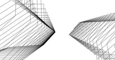 Mimari sanat konseptinde soyut çizgiler, minimum geometrik şekiller. 