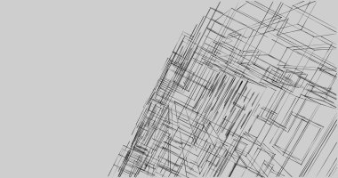 Arkaplanda mimari bina 3d illüstrasyon