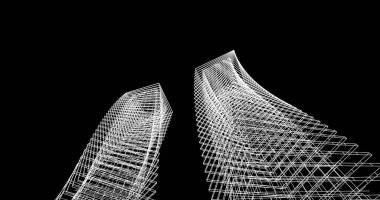 soyut mimari duvar kağıdı tasarımı, dijital konsept arkaplan