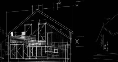 soyut mimari duvar kağıdı tasarımı, dijital konsept arkaplan