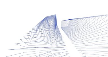 Mimari sanat konseptinde soyut çizgiler, minimum geometrik şekiller. 