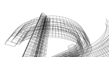 Mimari sanat konseptinde soyut çizgiler, minimum geometrik şekiller. 