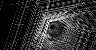 Arkaplanda mimari bina 3d illüstrasyon