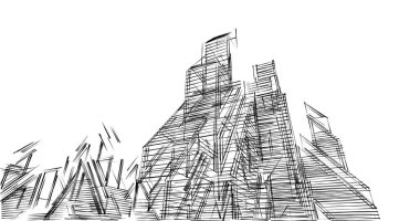 soyut mimari duvar kağıdı tasarımı, dijital konsept arkaplan