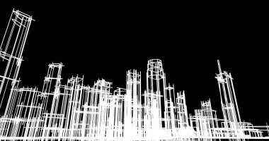 soyut mimari duvar kağıdı tasarımı, dijital konsept arkaplan