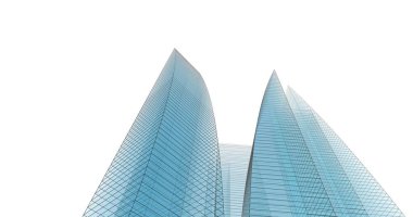 Arkaplanda mimari bina 3d illüstrasyon