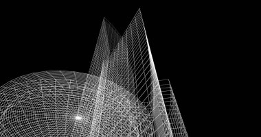 soyut mimari duvar kağıdı tasarımı, dijital konsept arkaplan