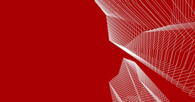 Mimari sanat konseptinde soyut çizgiler, minimum geometrik şekiller. 