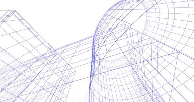 Mimari sanat konseptinde soyut çizgiler, minimum geometrik şekiller. 