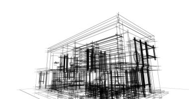 soyut mimari duvar kağıdı tasarımı, dijital konsept arkaplan