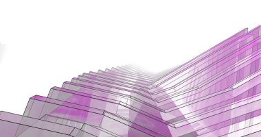 Mimari sanat konseptinde soyut çizgiler, minimum geometrik şekiller. 