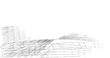 Mimari sanat konseptinde soyut çizgiler, minimum geometrik şekiller. 