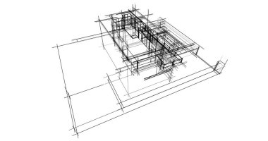Mimari sanat konseptinde soyut çizgiler, minimum geometrik şekiller. 