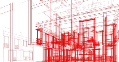 soyut mimari duvar kağıdı tasarımı, dijital konsept arkaplan