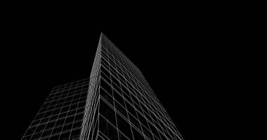 Mimari sanat konseptinde soyut çizgiler, minimum geometrik şekiller. 