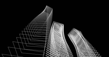 soyut mimari duvar kağıdı tasarımı, dijital konsept arkaplan