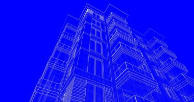 soyut mimari duvar kağıdı tasarımı, dijital konsept arkaplan