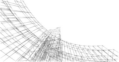 Mimari sanat konseptinde soyut çizgiler, minimum geometrik şekiller. 