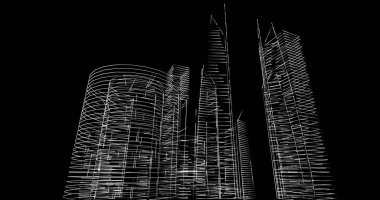 soyut mimari duvar kağıdı tasarımı, dijital konsept arkaplan