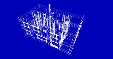 Mimari sanat konseptinde soyut çizgiler, minimum geometrik şekiller. 