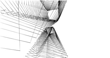 Mimari sanat konseptinde soyut çizgiler, minimum geometrik şekiller. 