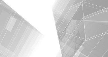 Mimari sanat konseptinde soyut çizgiler, minimum geometrik şekiller. 