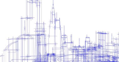 soyut mimari duvar kağıdı tasarımı, dijital konsept arkaplan