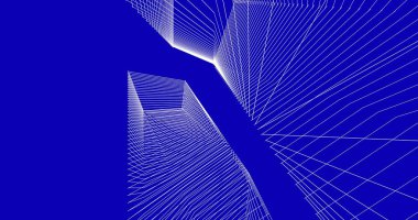 Mimari sanat konseptinde soyut çizgiler, minimum geometrik şekiller. 