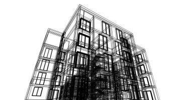 soyut mimari duvar kağıdı tasarımı, dijital konsept arkaplan