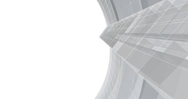 Arkaplanda mimari bina 3d illüstrasyon