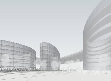 soyut mimari duvar kağıdı tasarımı, dijital konsept arkaplan