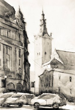 Mimari sanat konseptinde soyut çizgiler, minimum geometrik şekiller. 