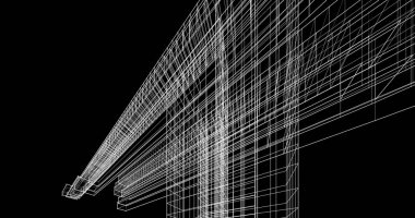 Mimari sanat konseptinde soyut çizgiler, minimum geometrik şekiller. 