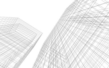 Mimari sanat konseptinde soyut çizgiler, minimum geometrik şekiller. 