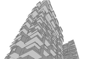 soyut mimari duvar kağıdı tasarımı, dijital konsept arkaplan