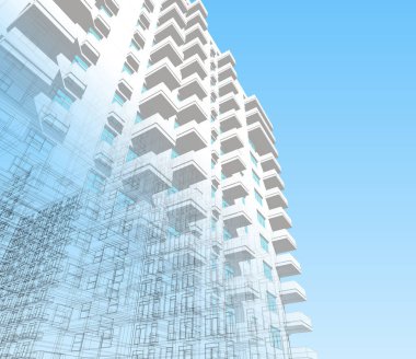 soyut mimari duvar kağıdı tasarımı, dijital konsept arkaplan