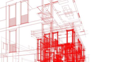 soyut mimari duvar kağıdı tasarımı, dijital konsept arkaplan