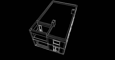 Mimari sanat konseptinde soyut çizgiler, minimum geometrik şekiller. 