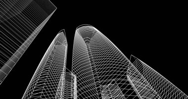 soyut mimari duvar kağıdı tasarımı, dijital konsept arkaplan