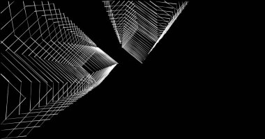 Mimari sanat konseptinde soyut çizgiler, minimum geometrik şekiller. 