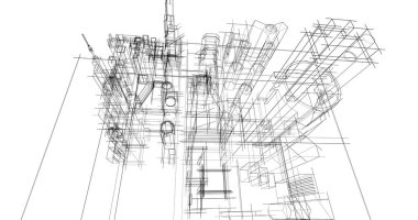 soyut mimari duvar kağıdı tasarımı, dijital konsept arkaplan