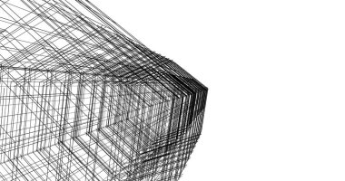 Arkaplanda mimari bina 3d illüstrasyon