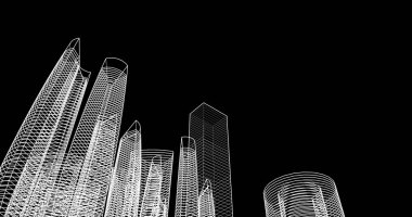 soyut mimari duvar kağıdı tasarımı, dijital konsept arkaplan