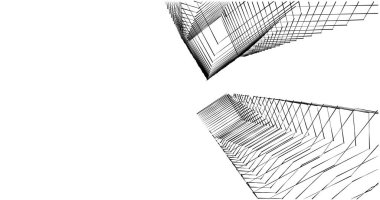 Mimari sanat konseptinde soyut çizgiler, minimum geometrik şekiller. 