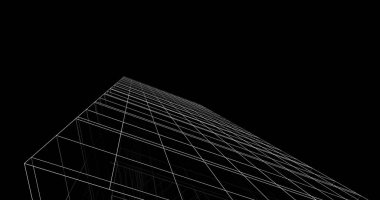 Mimari sanat konseptinde soyut çizgiler, minimum geometrik şekiller. 