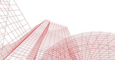 Mimari sanat konseptinde soyut çizgiler, minimum geometrik şekiller. 