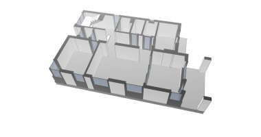 Mimari sanat konseptinde soyut çizgiler, minimum geometrik şekiller. 